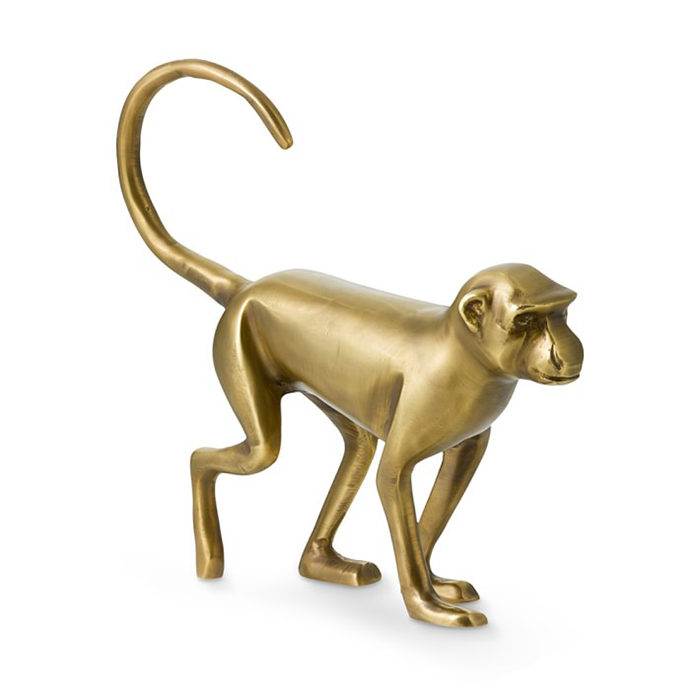 Brass Walking Monkey Sculpture